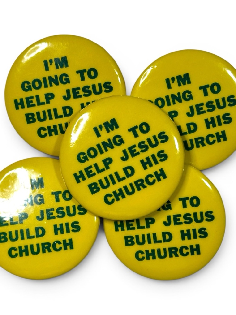 Vintage‎ Christian Pin Lot Jesus Build His Church Buttons 80s 90s Religious